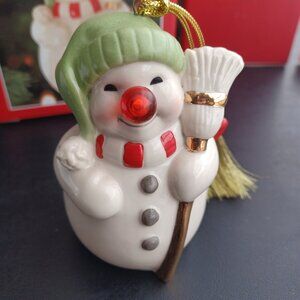 NEW Blinking All the Way Snowman Ornament – Lenox (Adorno de Muñeco de Nieve)
